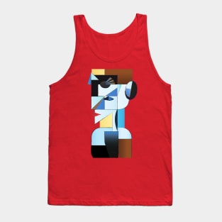 Woman Face Cubist Art Tank Top